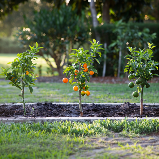 Fruit Trees Citrusväxter - Set Om 3 - Citrus Limon - Höjd 25-40Cm - ⌀9Cm