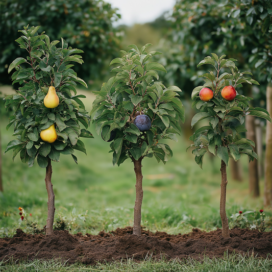 Fruit Trees Fruktkolonner - Set Om 3 - Äpple, Päron - Höjd 60-70Cm - ⌀9Cm