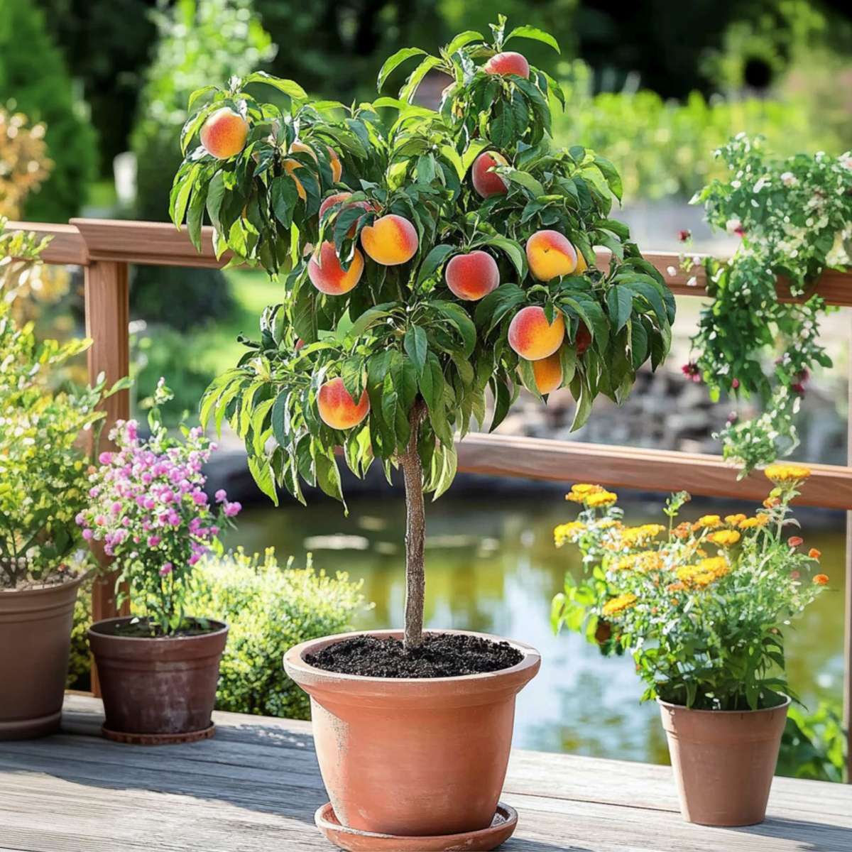 Fruit Trees Persikaträd - Set Om 2 - Prunus 'Bonanza' - Höjd 60-70Cm - ⌀15Cm